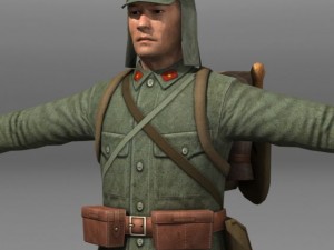 Japanese soldier and type 100 wwii 3D Model