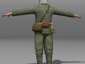Japanese soldier and type 100 wwii 3D Model
