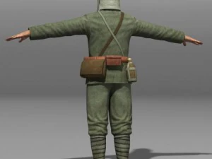 二战日本士兵和 100 型 3D 模型