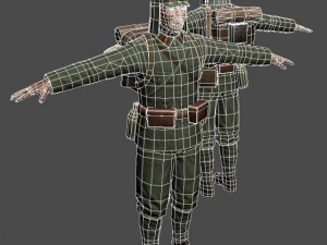 Japanese soldier and type 100 wwii 3D Model