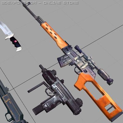 WeaponsPack 3D Model in Accessories 3DExport