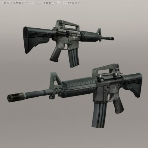 M4 rifle Model 3D .c4d .max .obj .3ds .fbx .stl .blend 