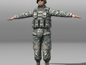 Modern soldiers us soldier 1 and m4 Modèle 3D