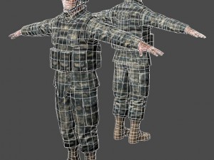 Modern soldiers us soldier 1 and m4 Modèle 3D