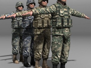 Modern soldiers us soldier 1 and m4 Modèle 3D