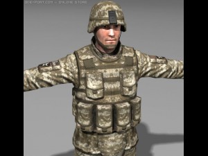 Modern soldiers us soldier 1 and m4 Modèle 3D