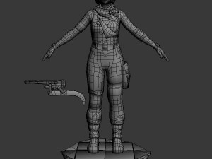 Mechanic girl zombie killer Modelo 3D