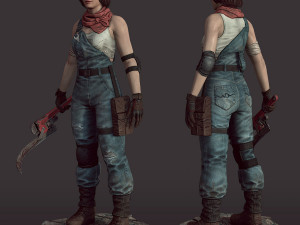 Mechanic girl zombie killer Modelo 3D