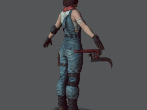 Mechanic girl zombie killer Modelo 3D