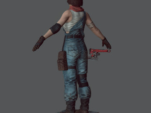 Mechanic girl zombie killer Modelo 3D