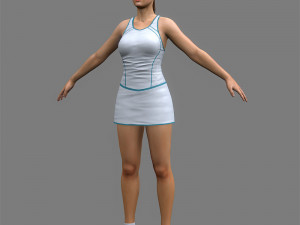 Tennis player girl 3D Model