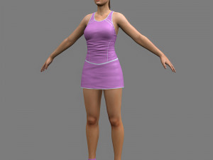 Tennis player girl 3D Model