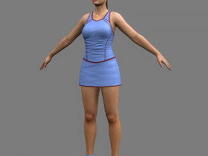 Tennis player girl 3D Model