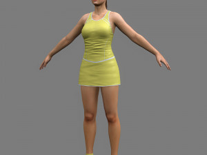 Tennis player girl 3D Model