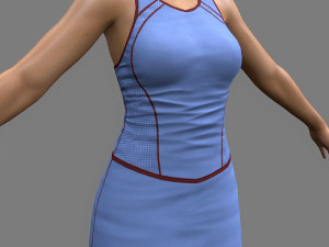 Tennis player girl 3D Model