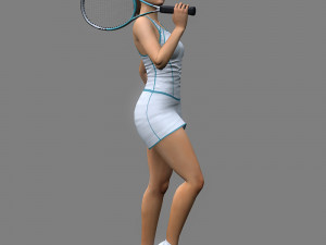 Tennis player girl rigged 3D Model