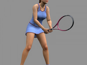 Tennis player girl rigged 3D Model