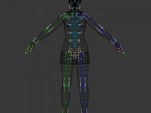 Tennis player girl rigged 3D Model