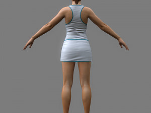 Tennis player girl rigged 3D Model