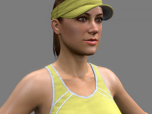 Tennis player girl rigged 3D Model