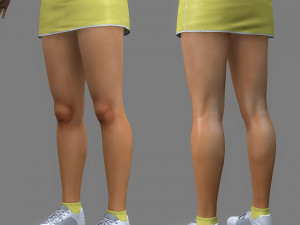 Tennis player girl rigged 3D Model