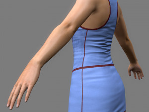 Tennis player girl rigged 3D Model