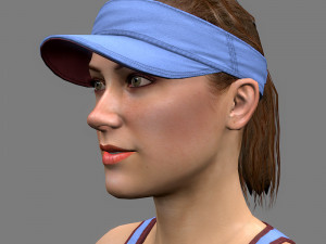 Tennis player girl rigged 3D Model