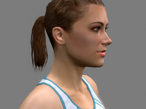 Tennis player girl rigged 3D Model