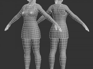 Tennis player girl rigged 3D Model