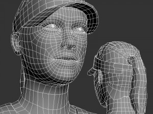 Tennis player girl rigged 3D Model