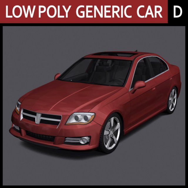Generic car - d segment 3D Model .c4d .max .obj .3ds .fbx .stl .blend 
