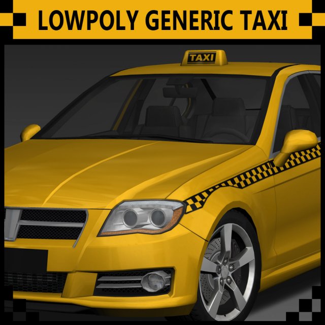 Generic taxi 3D Модель .c4d .max .obj .3ds .fbx .stl .blend 