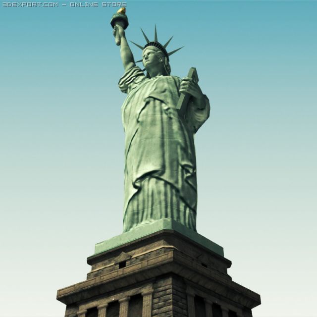 Statue of liberty 3D 模型 .c4d .max .obj .3ds .fbx .stl .blend 
