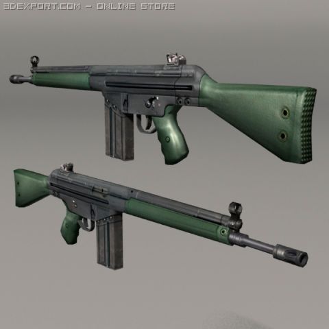 Rifle G3 Modelo 3D .c4d .max .obj .3ds .fbx .stl .blend 