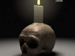 Świeca z czaszką Model 3D