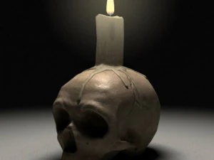 Świeca z czaszką Model 3D