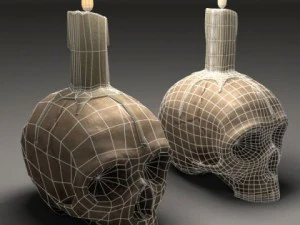 Świeca z czaszką Model 3D