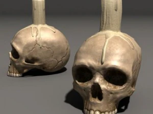 Świeca z czaszką Model 3D