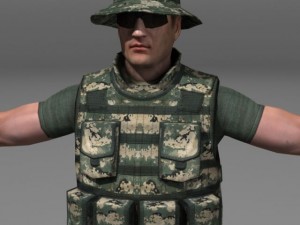 Modern soldiers us soldier 2 and m4 beretta 3D Модель