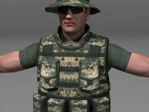 Tentara modern kami prajurit 2 dan m4 beretta Model 3D