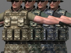 Modern soldiers us soldier 2 and m4 beretta Model 3D