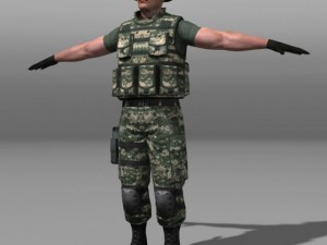 Modern soldiers us soldier 2 and m4 beretta Model 3D