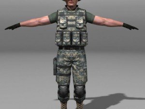 Modern soldiers us soldier 2 and m4 beretta Model 3D