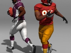 Football player rigged 3D Model