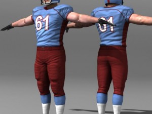 Football player rigged 3D Model