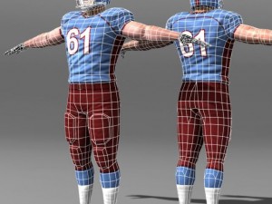 Football player rigged 3D Model