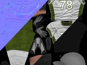 Football player rigged 3D Model