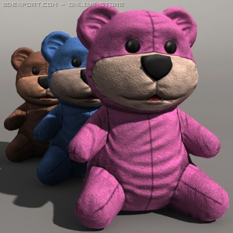 Toys 01 bear 3D 模型 .c4d .max .obj .3ds .fbx .stl .blend 