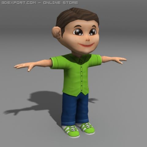 Kid 3D Model .c4d .max .obj .3ds .fbx .stl .blend 
