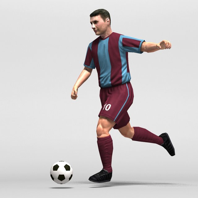 Soccer player 2011 rigged 3D 모델 .c4d .max .obj .3ds .fbx .stl .blend 